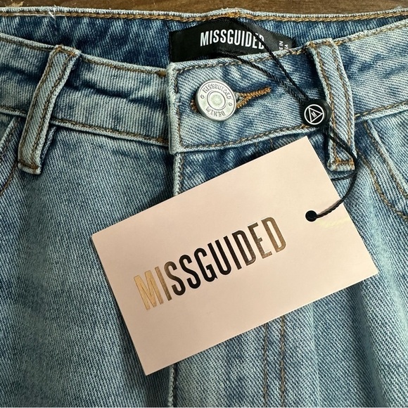 Missguided High Waist Straight Slash Rip Jeans, 6 - Picture 7 of 9